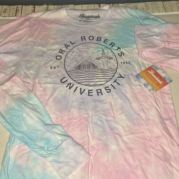 Unisex Oral Roberts University pastel tie-dyed shirt NWT size small - Picture 1 of 6